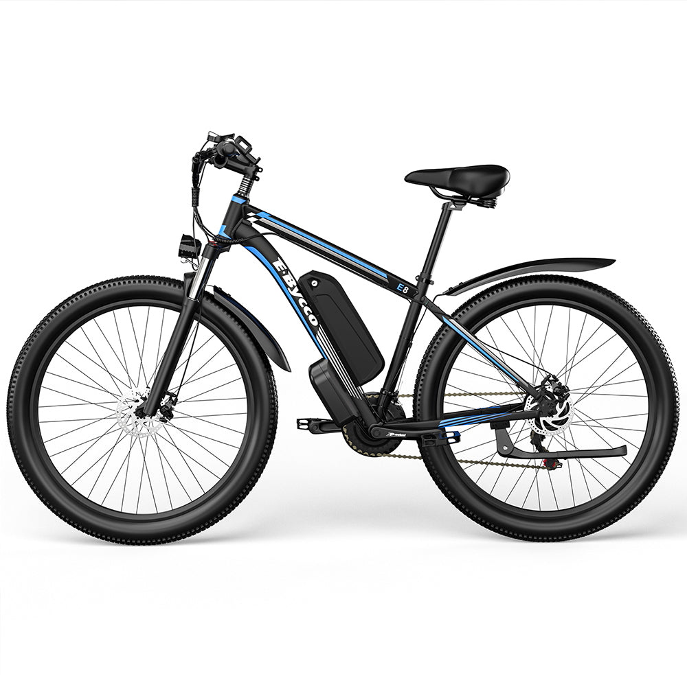 EU Stock Warehouse E8 -29-inch 1 Motor 48V 17.5AH Black Blue Electric Mountain Bike Free shipping