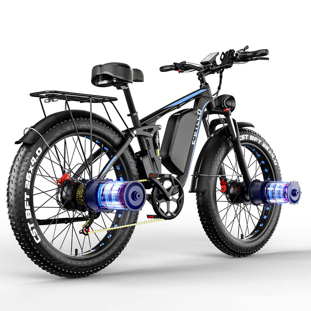 Eu Stock 52v23ah Electric Bicycle EB7 Pro Bike 26 inch Dual Motor 2000w Mountain Electric bike Free Shipping