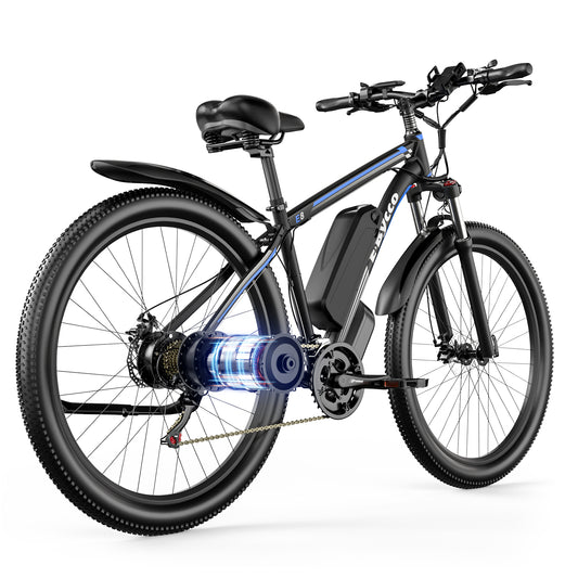 E8 -29-inch 1 Motor 48V 17.5AH Black Blue Electric Mountain Bike EU Stock Warehouse